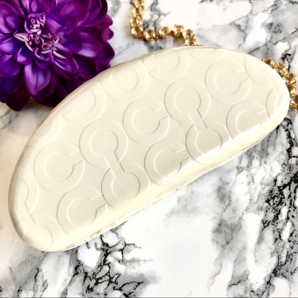 🆕NEW▪️COACH Sunglasses Case. White/Brown - Picture 6 of 7